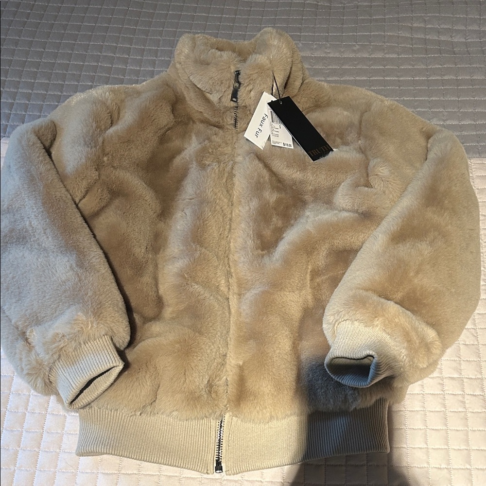 Faux Fur Zip-Up Jacket